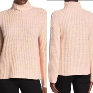 Vince Lofty Chunky Rib Knit Light Pink Sweater Size XL